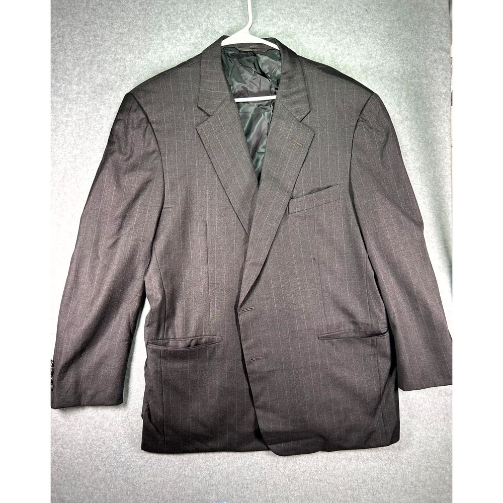 Hole* Nordstrom Hickey Freeman Blazer Jacket Mens Gray Pinstripe Pure Wool